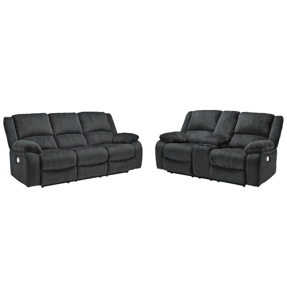 Signature Design by Ashley - Draycoll Power Reclining Sofa & Loveseat in Slate veiw 1