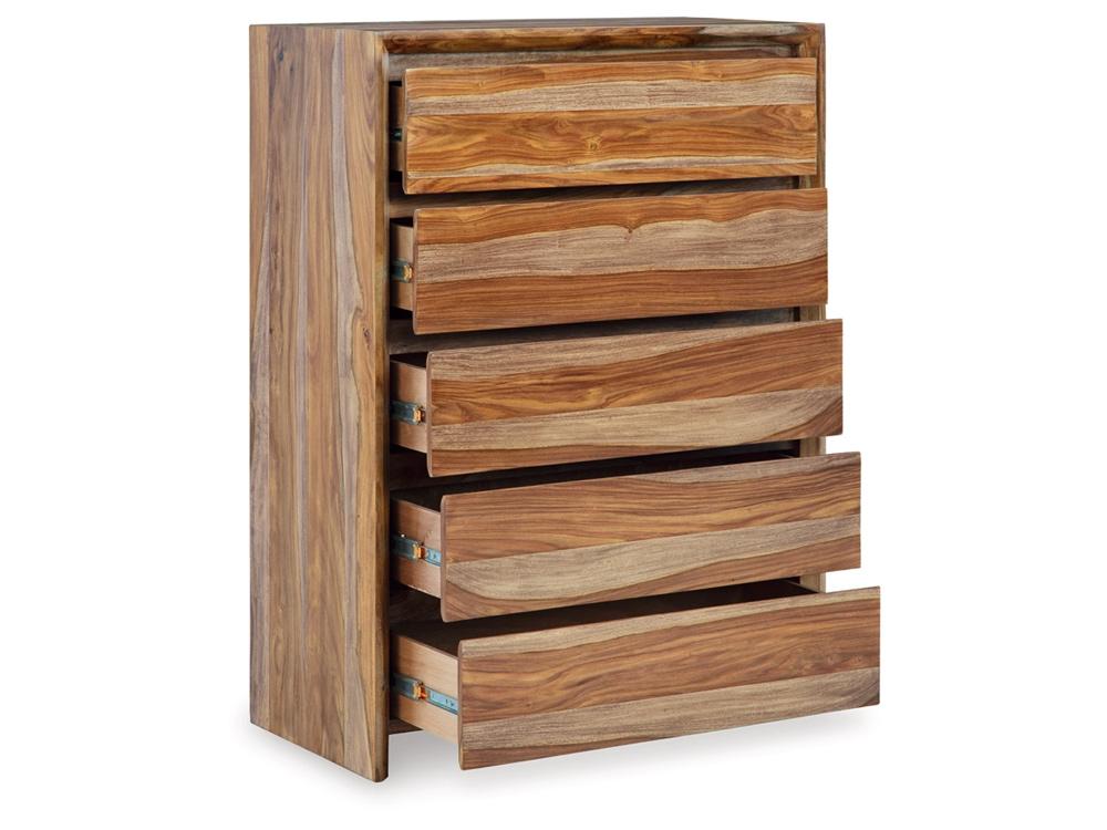 Signature Design by Ashley - Dressonni Five Drawer Chest in Brown - B790-46 veiw 3