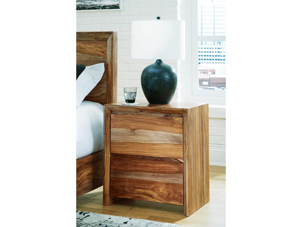 Signature Design by Ashley - Dressonni Two Drawer Night Stand in Brown ...
