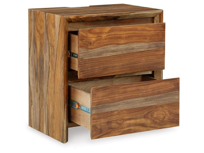 Signature Design by Ashley - Dressonni Two Drawer Night Stand in Brown - B790-92 veiw 3