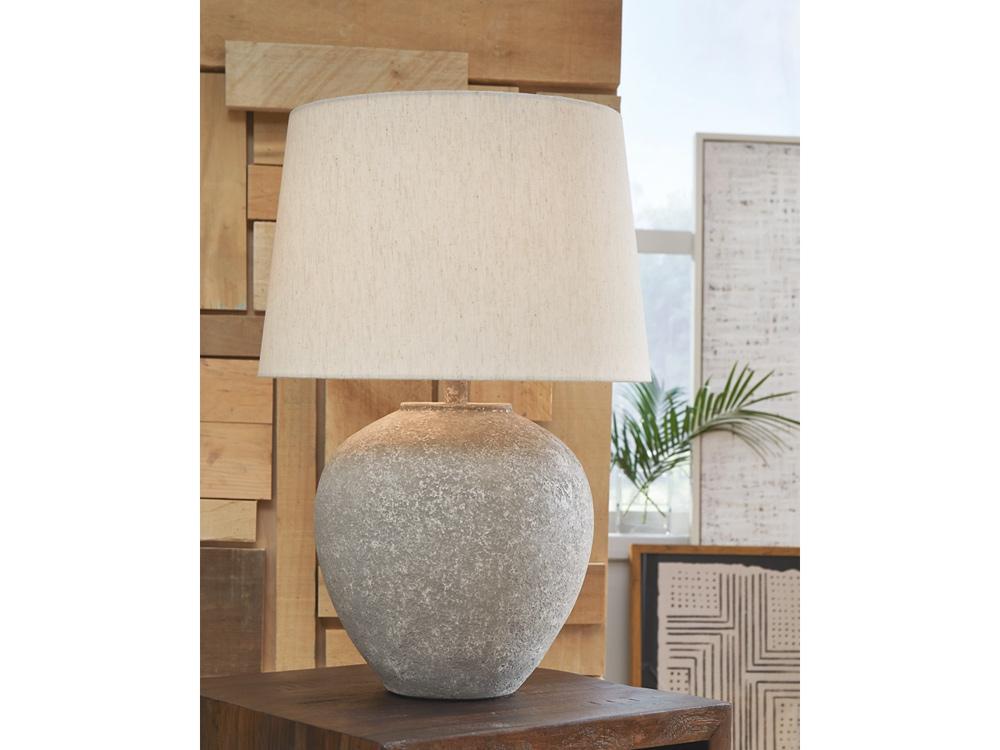 Signature Design by Ashley - Dreward Paper Table Lamp in Distressed Gray - L235694 veiw 2