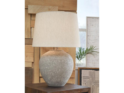 Signature Design by Ashley - Dreward Paper Table Lamp in Distressed Gray - L235694 veiw 2
