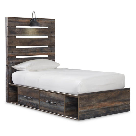 Signature Design by Ashley - Drystan Twin Panel Bed with 4 Storage Drawers in Multi veiw 1