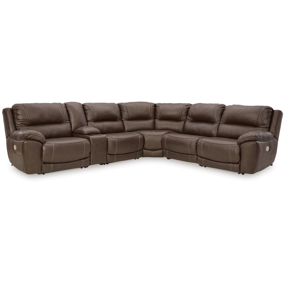 Signature Design by Ashley - Dunleith 6-Piece Power Reclining Sectional in Chocolate veiw 1