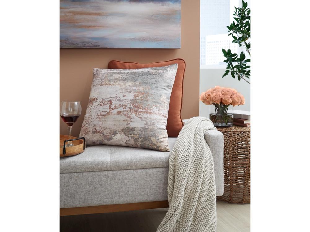 Signature Design by Ashley - Edinfielders Pillow (Set of 4) in Cream/Gray/Rust - A1001094 veiw 2