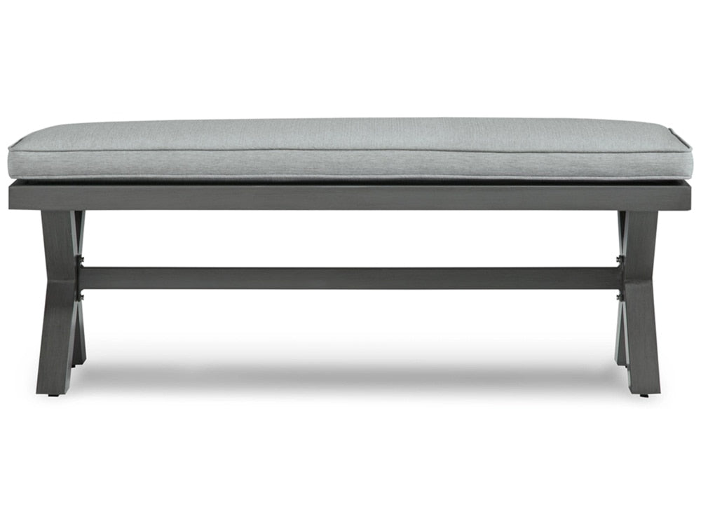 Signature Design by Ashley - Elite Park Outdoor Bench With Cushion in Gray - P518-600 veiw 3
