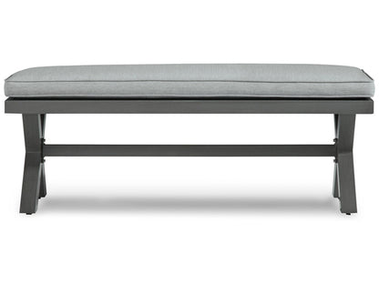 Signature Design by Ashley - Elite Park Outdoor Bench With Cushion in Gray - P518-600 veiw 3