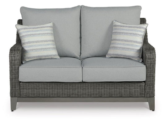 Signature Design by Ashley - Elite Park Outdoor Loveseat W/Cushion in Gray - P518-835 veiw 1
