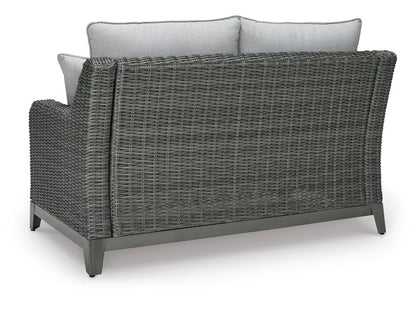 Signature Design by Ashley - Elite Park Outdoor Loveseat W/Cushion in Gray - P518-835 veiw 3