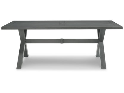 Signature Design by Ashley - Elite Park Outdoor Rect Dining Table W/Umb Opt in Gray - P518-625 veiw 1