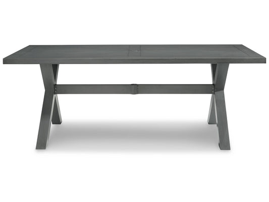 Signature Design by Ashley - Elite Park Outdoor Rect Dining Table W/Umb Opt in Gray - P518-625 veiw 1