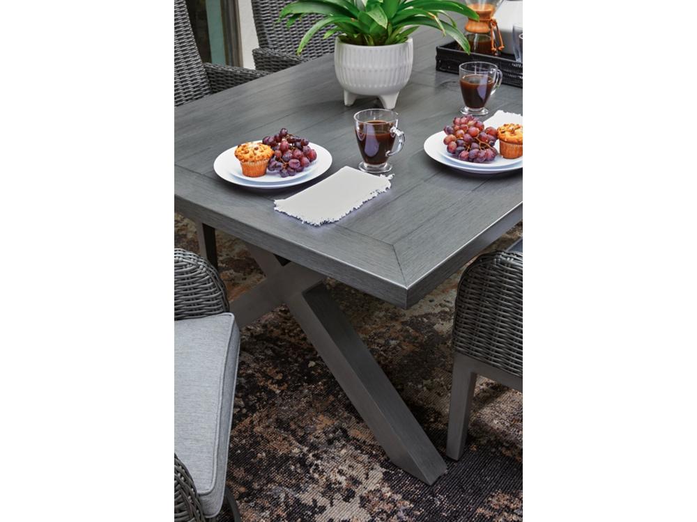 Signature Design by Ashley - Elite Park Outdoor Rect Dining Table W/Umb Opt in Gray - P518-625 veiw 3
