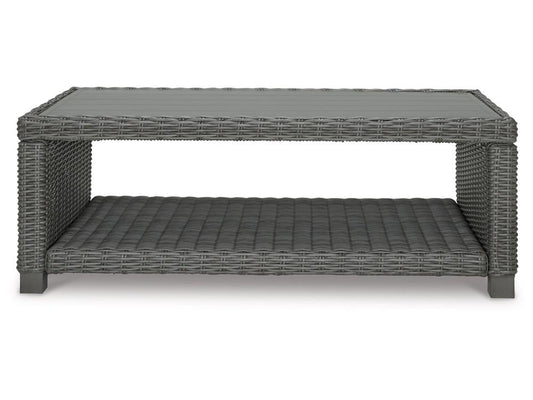 Signature Design by Ashley - Elite Park Outdoor Rectangular Cocktail Table in Gray - P518-701 veiw 1