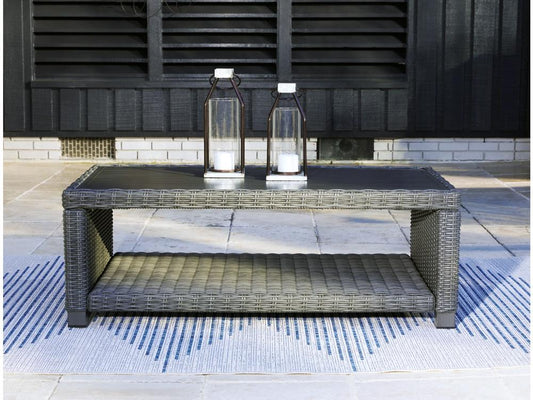 Signature Design by Ashley - Elite Park Outdoor Rectangular Cocktail Table in Gray - P518-701 veiw 2