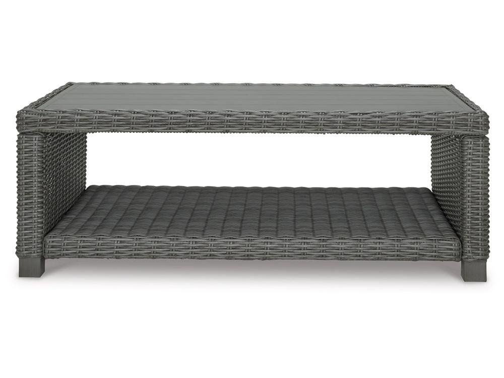 Signature Design by Ashley - Elite Park Outdoor Rectangular Cocktail Table in Gray - P518-701 veiw 3