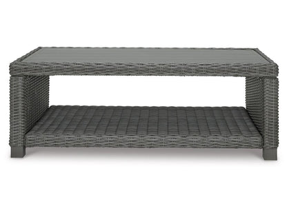 Signature Design by Ashley - Elite Park Outdoor Rectangular Cocktail Table in Gray - P518-701 veiw 3