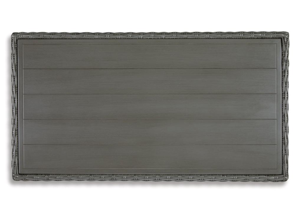 Signature Design by Ashley - Elite Park Outdoor Rectangular Cocktail Table in Gray - P518-701 veiw 4