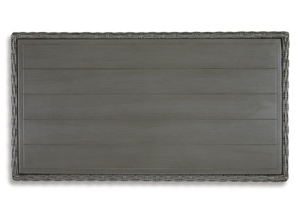 Signature Design by Ashley - Elite Park Outdoor Rectangular Cocktail Table in Gray - P518-701 veiw 4