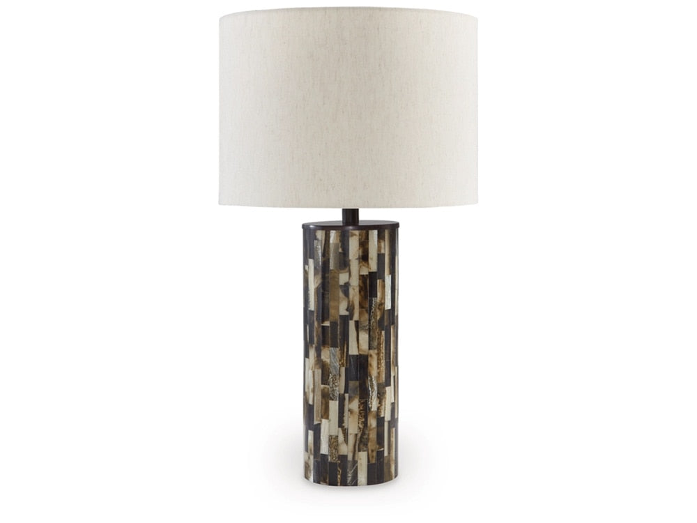 Signature Design by Ashley - Ellford Poly Table Lamp in Black/Brown/Cream - L235684 veiw 1