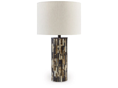 Signature Design by Ashley - Ellford Poly Table Lamp in Black/Brown/Cream - L235684 veiw 1