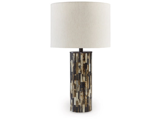 Signature Design by Ashley - Ellford Poly Table Lamp in Black/Brown/Cream - L235684 veiw 1