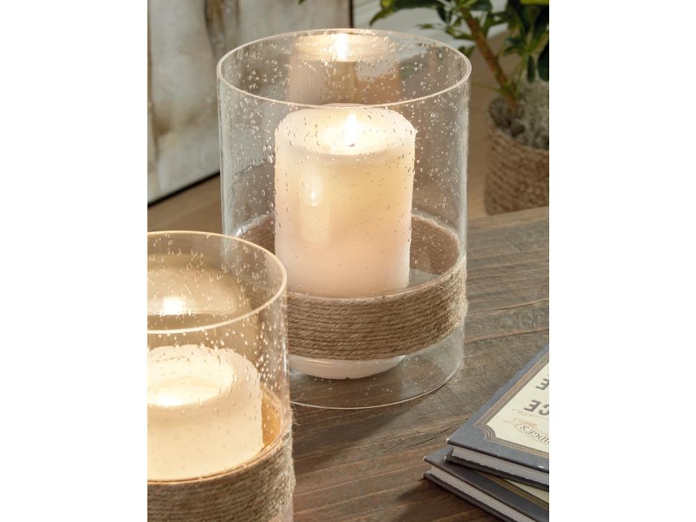 Signature Design by Ashley - Eudocia Candle Holder Set (Set of 2) in Clear - A2000456 veiw 3