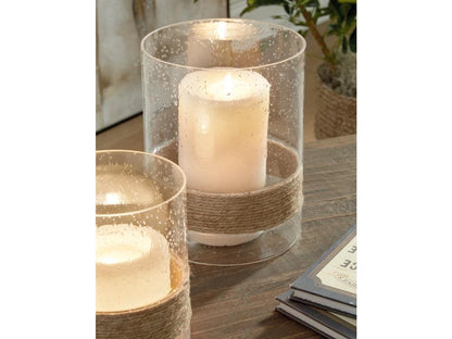 Signature Design by Ashley - Eudocia Candle Holder Set (Set of 2) in Clear - A2000456 veiw 3