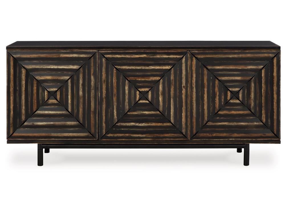 Signature Design by Ashley - Fair Ridge Accent Cabinet in Distressed Black - A4000573 veiw 1