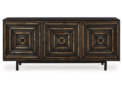 Signature Design by Ashley - Fair Ridge Accent Cabinet in Distressed Black - A4000573 veiw 1