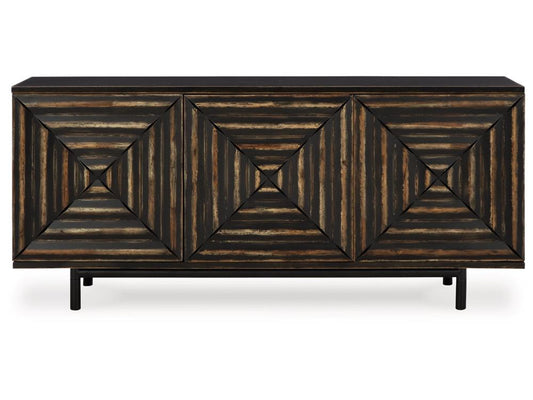 Signature Design by Ashley - Fair Ridge Accent Cabinet in Distressed Black - A4000573 veiw 1