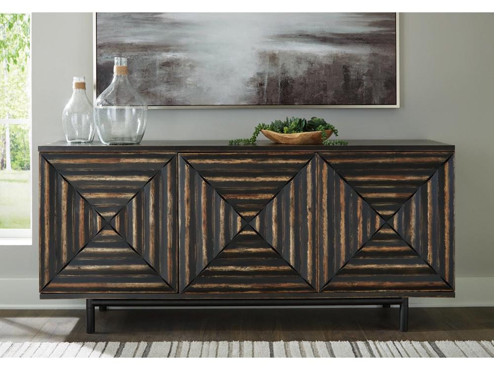 Signature Design by Ashley - Fair Ridge Accent Cabinet in Distressed Black - A4000573 veiw 2