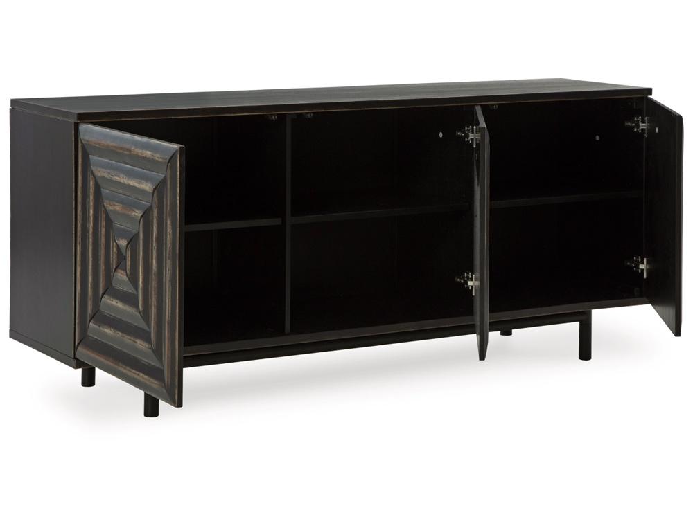 Signature Design by Ashley - Fair Ridge Accent Cabinet in Distressed Black - A4000573 veiw 3