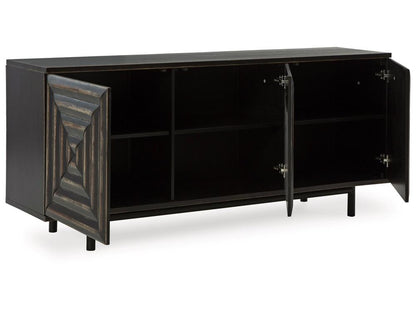 Signature Design by Ashley - Fair Ridge Accent Cabinet in Distressed Black - A4000573 veiw 3