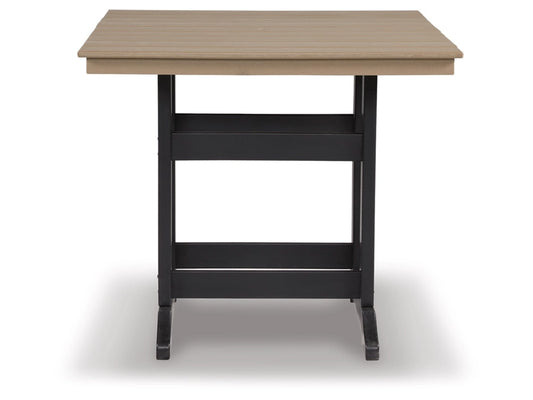 Signature Design by Ashley - Fairen Trail Outdoor Square Counter Tbl W/Umb Opt in Black/Driftwood - P211-632 veiw 1