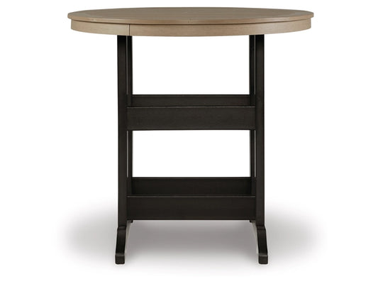 Signature Design by Ashley - Fairen Trail Round Bar Table w/UMB Opt in Black/Driftwood - P211-613 veiw 1