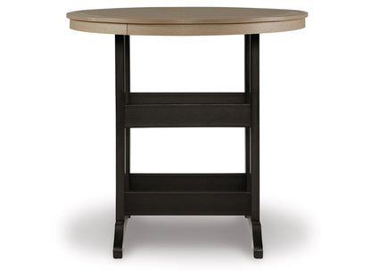 Signature Design by Ashley - Fairen Trail Round Bar Table w/UMB Opt in Black/Driftwood - P211-613 veiw 3