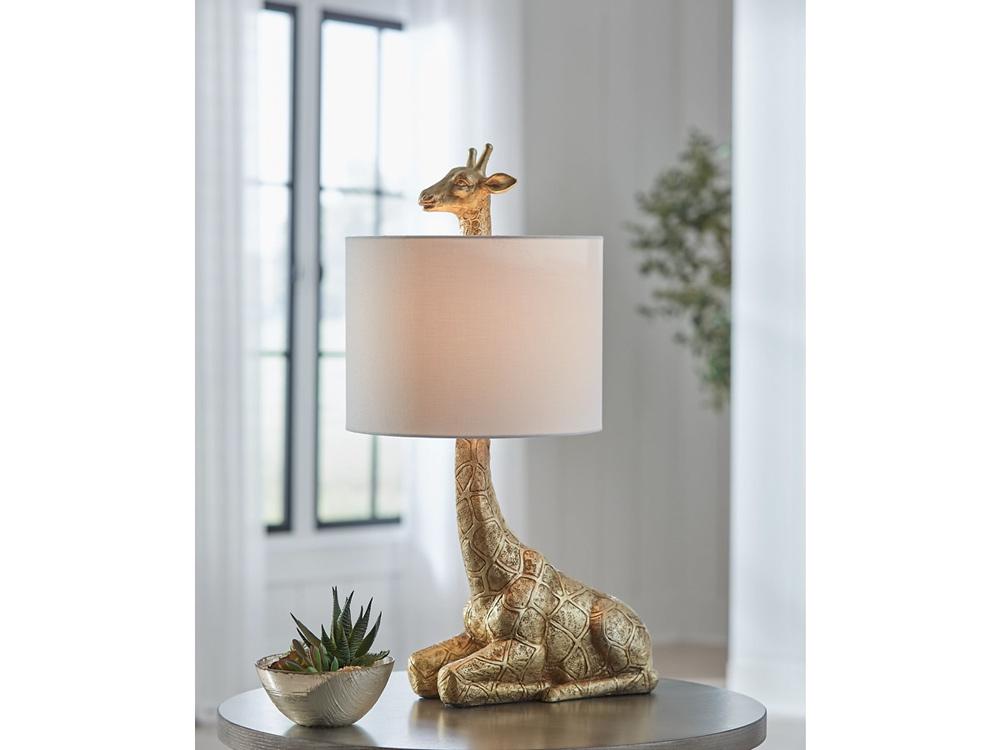 Signature Design by Ashley - Ferrison Poly Table Lamp in Gold Finish - L317004 veiw 2