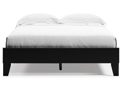 Signature Design by Ashley - Flannia Queen Platform Bed in Black/Brown - EB3392-113 veiw 1