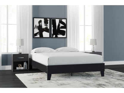 Signature Design by Ashley - Flannia Queen Platform Bed in Black/Brown - EB3392-113 veiw 3