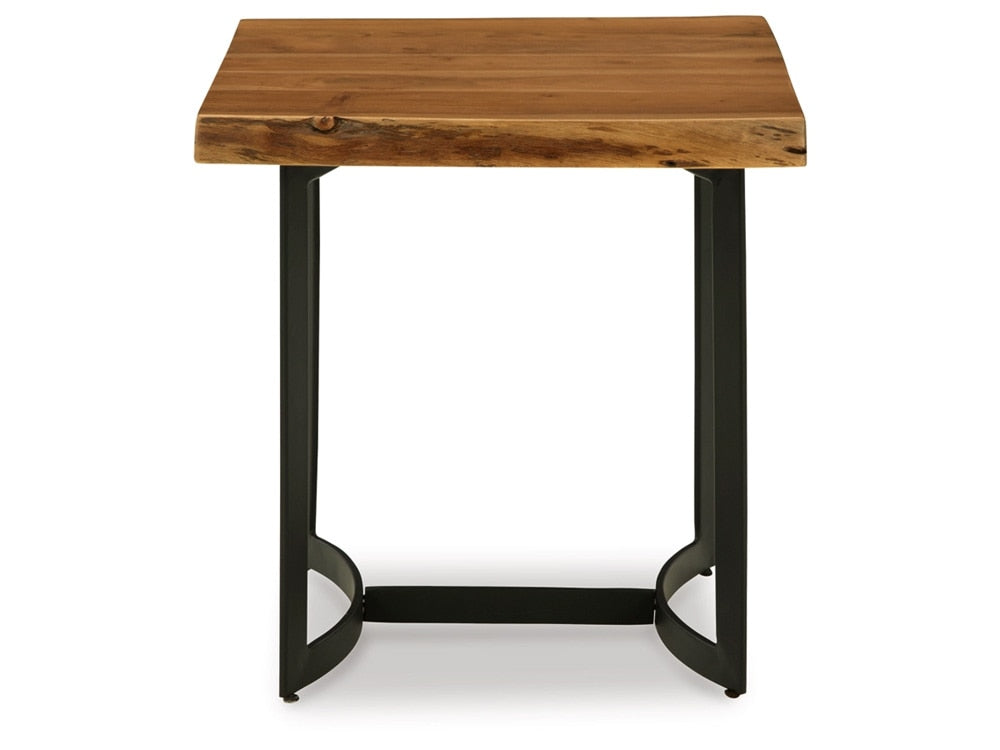 Signature Design by Ashley - Fortmaine Rectangular End Table in Brown/Black - T872-3 veiw 1