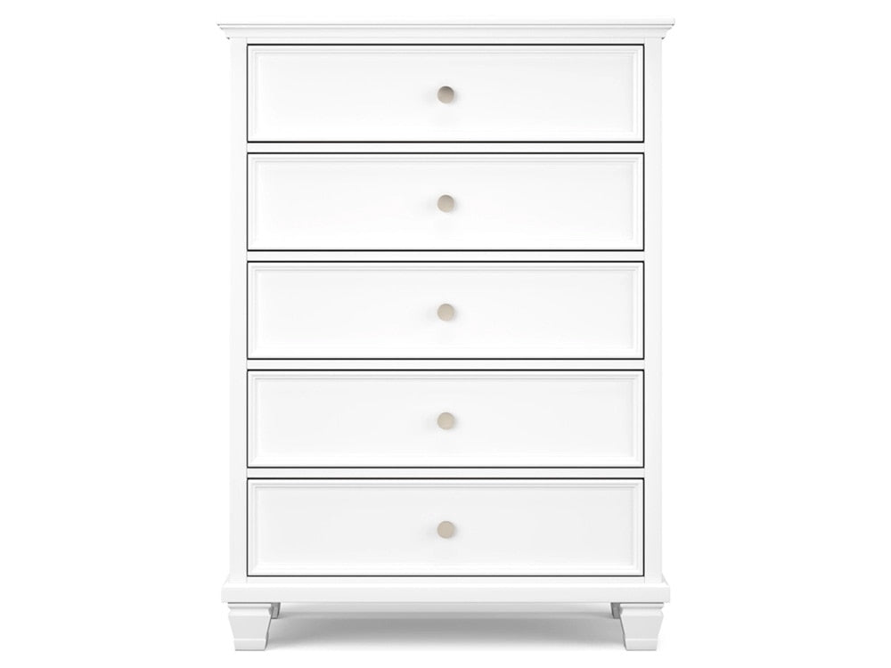 Signature Design by Ashley - Fortman Five Drawer Chest in White - B680-46 veiw 1