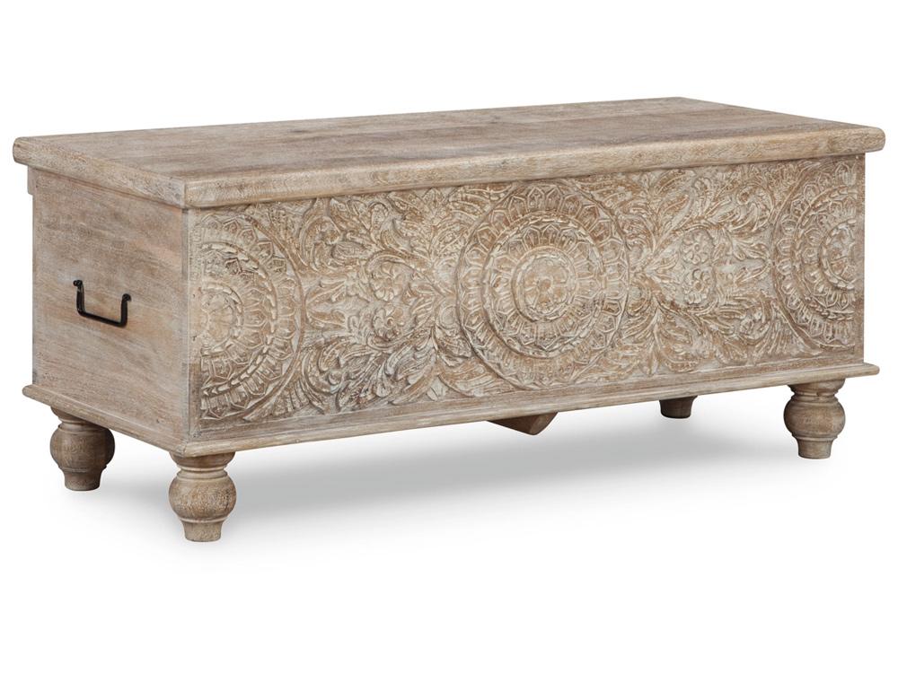Signature Design by Ashley - Fossil Ridge Storage Bench in Beige - A4000039 veiw 1