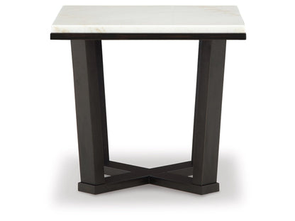Signature Design by Ashley - Fostead Square End Table in White/Espresso - T770-2 veiw 1