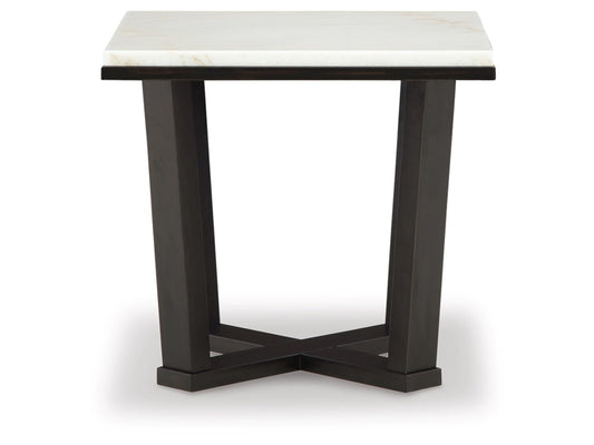 Signature Design by Ashley - Fostead Square End Table in White/Espresso - T770-2 veiw 1
