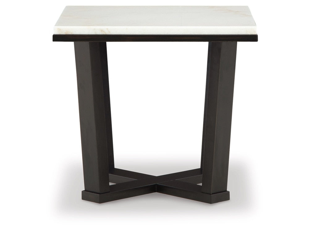 Signature Design by Ashley - Fostead Square End Table in White/Espresso - T770-2 veiw 3