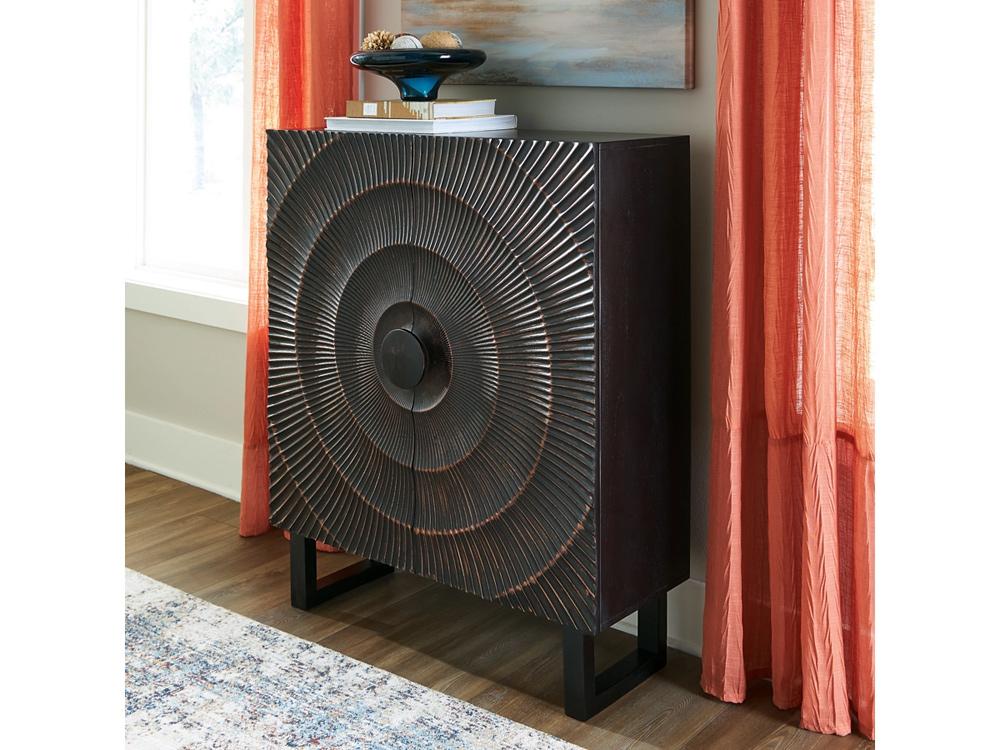 Signature Design by Ashley - Fosterman Accent Cabinet in Distressed Black - A4000660 veiw 2