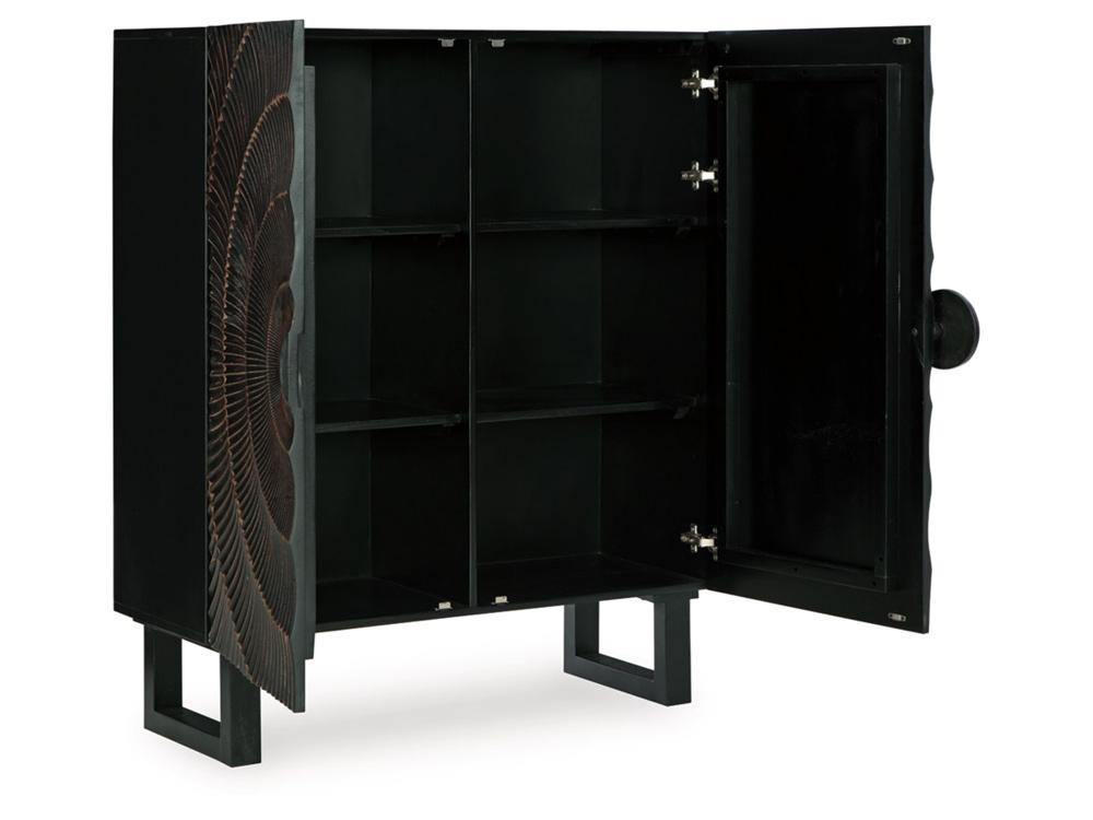 Signature Design by Ashley - Fosterman Accent Cabinet in Distressed Black - A4000660 veiw 3