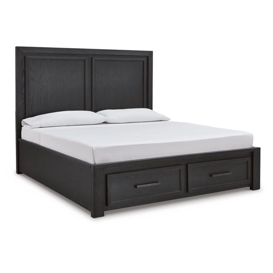 Signature Design by Ashley - Foyland California King Panel Storage Bed in Black/Brown veiw 1