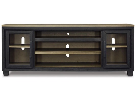 Signature Design by Ashley - Foyland Xl Tv Stand W/Fireplace Option in Black/Brown - W989-68 veiw 1