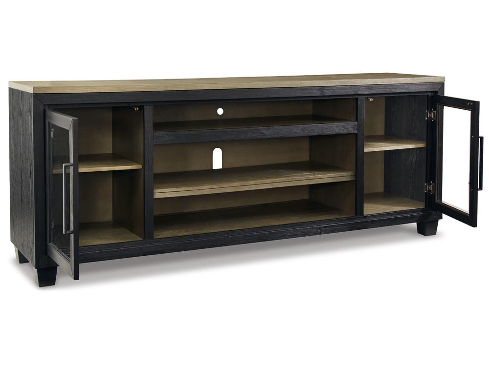 Signature Design by Ashley - Foyland Xl Tv Stand W/Fireplace Option in Black/Brown - W989-68 veiw 3